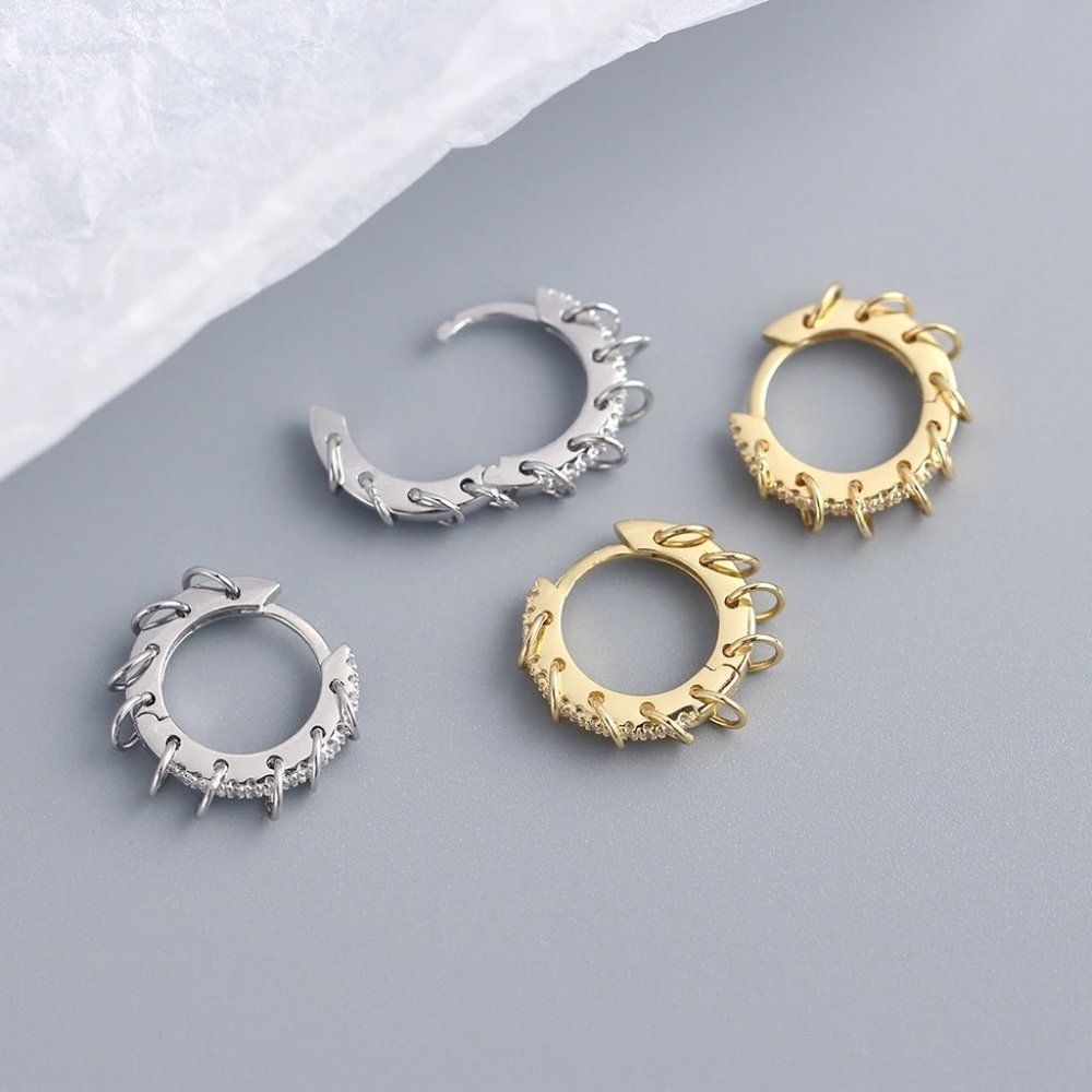 *NEW 925 Sterling Silver Diamond Hoop Earrings D1 - Picture 3 of 7
